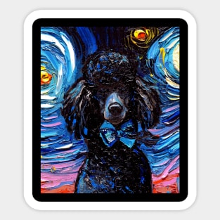 Standard Black Poodle Night (Portrait) Sticker